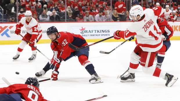 Filip Zadina v zápase proti Maple Leafs