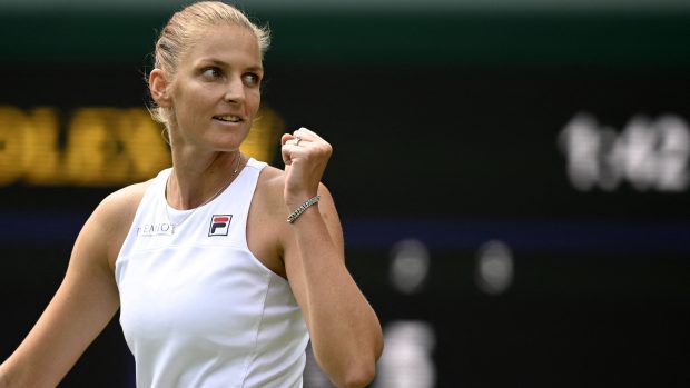 Karolína Plíšková po vítězství nad Terezou Martincovou v prvním kole Wimbledonu