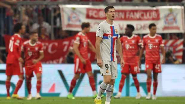 Robert Lewandowski se do Allianz Areny vrátil v dresu Barcelony