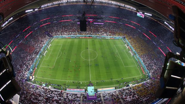 Al Bayt Stadium před slavnostním zahájením.