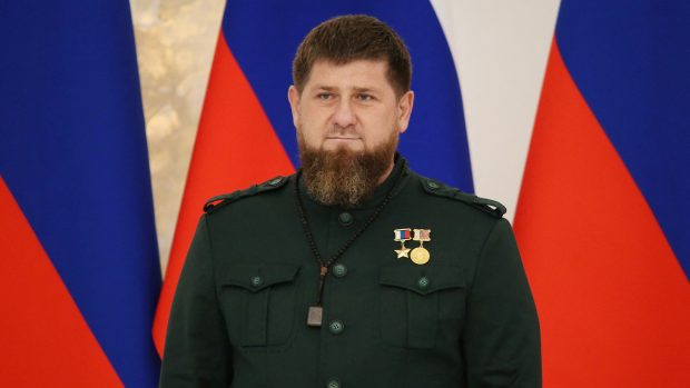 Čečenský vůdce Ramzan Kadyrov na inauguračním ceremoniálu v Grozném