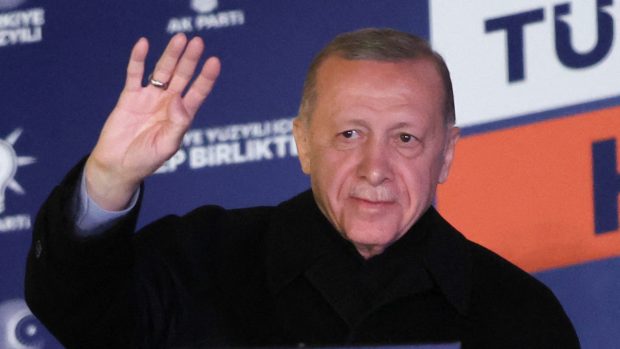 Turecký prezident Recep Tayyip Erdogan po prvním kole voleb