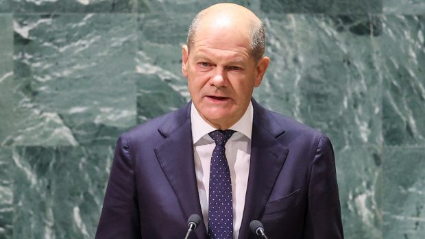 Německý kancléř Olaf Scholz na Valném shromáždění OSN