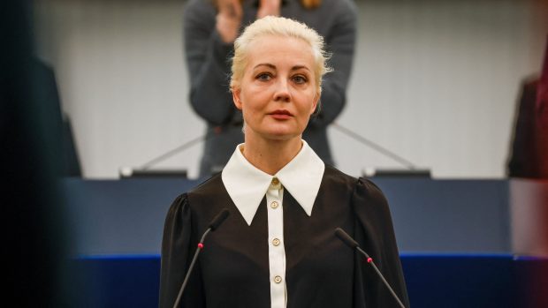 Julija Navalná před europoslanci ve Štrasburku