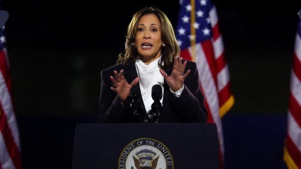 Demokratická kandidátka na prezidentku USA Kamala Harrisová ve Washingtonu