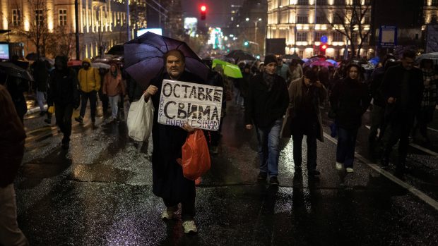 Protivládní demonstrace v Bělehraě