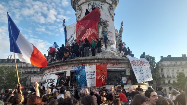 Pařížské náměstí République, oslavy po vítězství levicové Nové lidové fronty