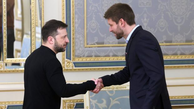 Michal Šimečka a Volodymyr Zelenskyj (17.1.2025)