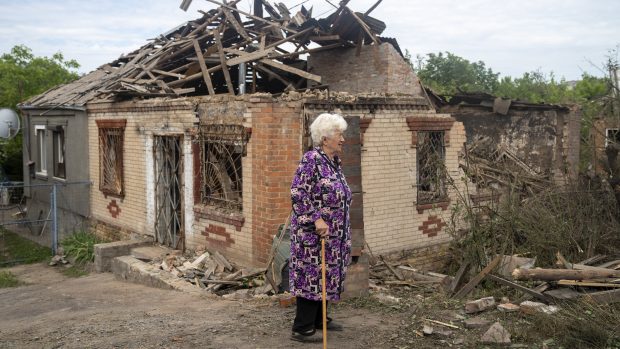 Město Slovjansk po ruském útoku