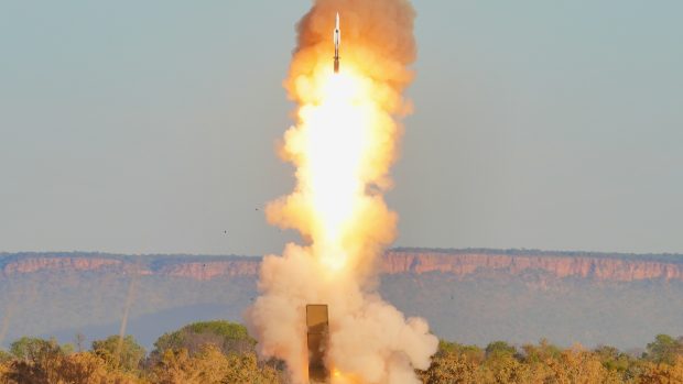 Systém RIM-174 (ERAM) na cvičení australské armády, červenec 2025 (ilustrační foto)