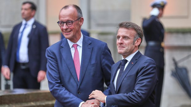 Německý kancléř Friedrich Merz a francouzský prezident Emmanuel Macron