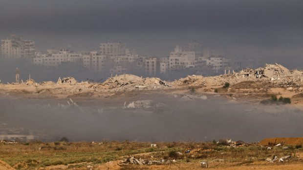 Zničené budovy v Pásmu Gazy po izraelském útoku