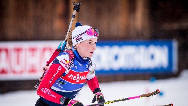 Markéta Davidová při tréninku v Le Grand-Bornand