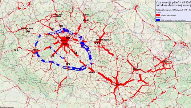 Vize rozvoje páteřní silniční sítě nad dnes definovaný rozvojový rámec