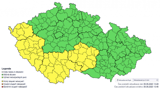 Na Vysočině, v jižních Čechách a v Plzeňském a Karlovarském kraji bude v noci a ve středu ráno mrznout