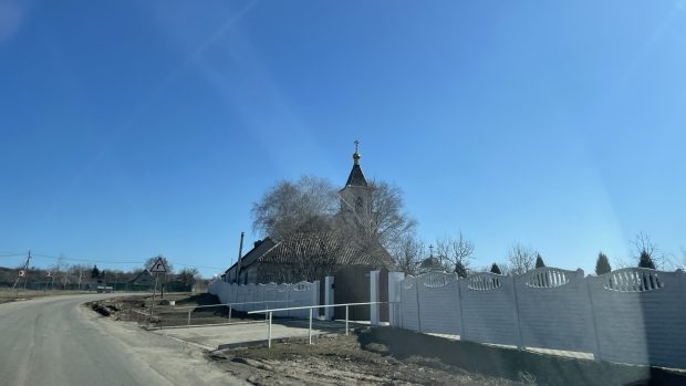 Vesnice Bělogorovka nedaleko Dnipra letos v březnu