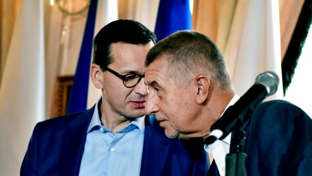 Andrej Babiš (vpravo) a Mateusz Morawiecki