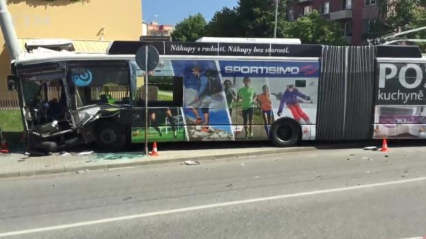 Nehoda trolejbusu v Českých Budějovicích