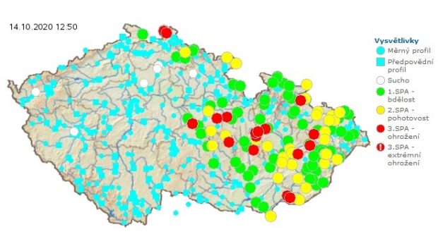 Mapa Českého hydrometeorologického ústavu k 12.50