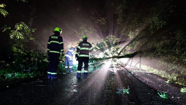 Hasiči v Pardubickém kraji odstraňují kvůli bouřce popadané stromy