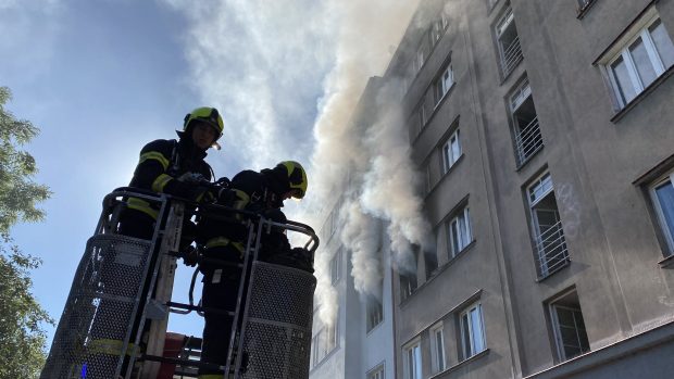 Požár bytu ve Strojnické ulici