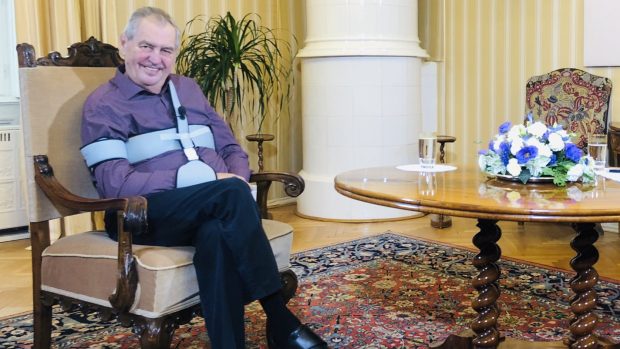 Prezident Miloš Zeman při rozhovoru pro televizi Prima.