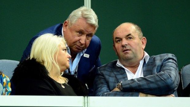 Miroslav Černošek s Miroslavem Peltou na finále Fed Cupu v roce 2015