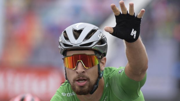 Peter Sagan v cíli třinácté etapy