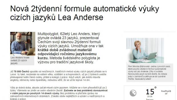 Reklama na rychlokurz cizích jazyků