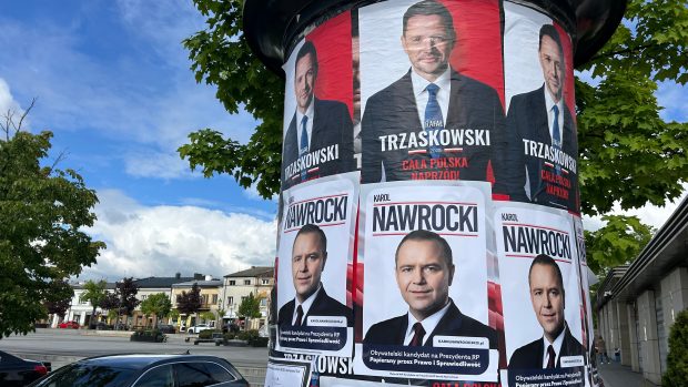 Kandidáti na prezidenta Karol Nawrocki a Rafal Trzaskowski