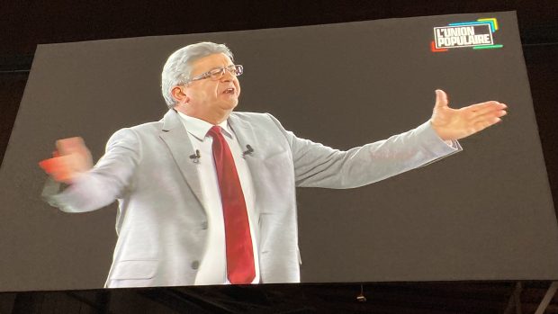 Jean-Luc Mélenchon na mítinku ve francouzském městě Lille