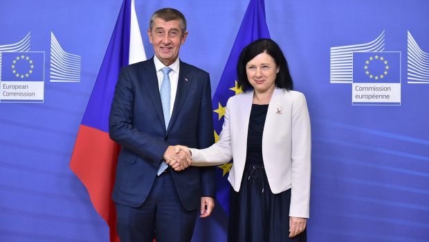 Premiér Andrej Babiš a eurokomisařka Věra Jourová