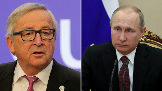 Jean-Claude Juncker a Vladimír Putin.