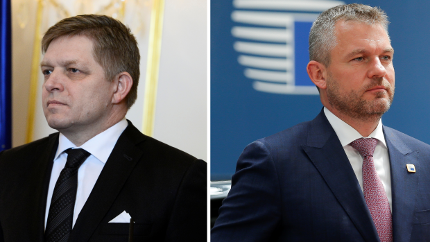 Bývalý premiér Robert Fico (vlevo) a současný předseda vlády Peter Pellegrini