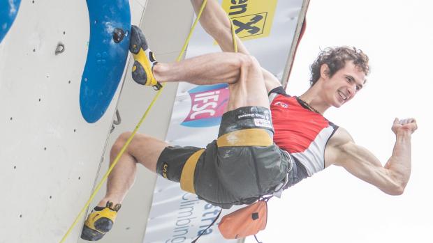 Adam Ondra na mistrovství světa v Innsbrucku.