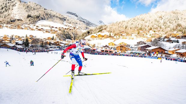 Biatlonistka Tereza Voborníková při závodě ve sprintu ve francouzské Annecy (archivní foto)