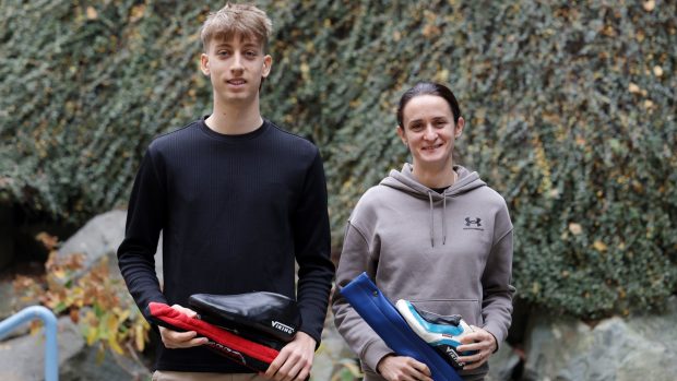 Rychlobruslaři Metoděj Jílek a Martina Sáblíková