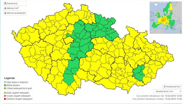 Výstraha meteorologů platí až do úterý.