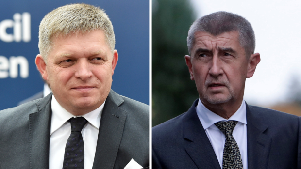 Slovenský expremiér Robert Fico (vlevo) a český expremiér Andrej Babiš