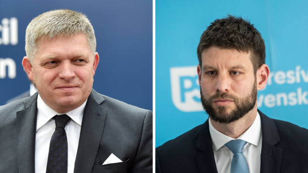 Robert Fico (vlevo) a Michal Šimečka