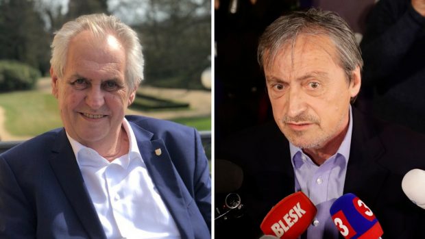 Prezident Miloš Zeman a ministr zahraničí v demisi Martin Stropnický