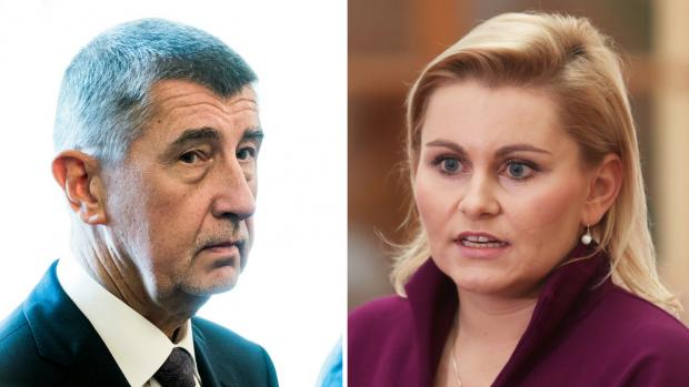 Premiér Andrej Babiš a ministryně spravedlnosti Taťána Malá (oba ANO)