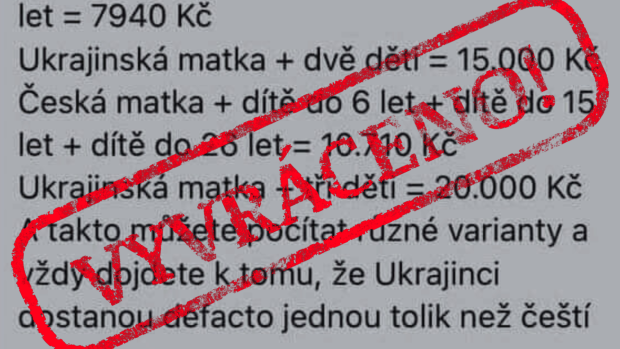 OVĚŘOVNA: Ukrajinci dostávají na dávkách jednou tolik co čeští občané, tvrdí dezinformátoři na sítích