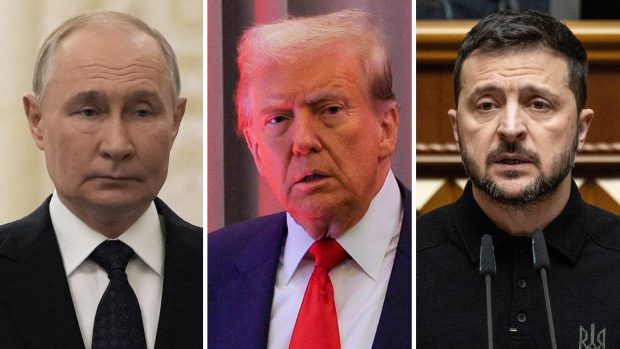 Vladimir Putin, Donald Trump a Volodymyr Zelenskyj