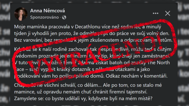 Podvodná reklama na facebooku láká na mimořádně levné značkové zboží za vyplnění dotazníku