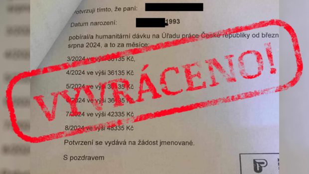 Na sociálních sítích se začal šířit dokument se zveřejněnou údajnou výší humanitární dávky pro ukrajinskou uprchlici v Česku