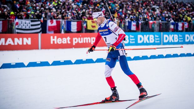 Michal Krčmář při sprintu v Le Grand-Bornand