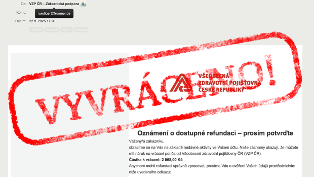 Vždy si můžete zkontrolovat, kdo je odesílatel e-mailu, a v případě pochybností kontaktovat informační linku VZP 952 222 222. VZP taky průběžně o různých podvodech informuje na svých stránkách