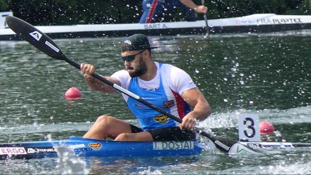 Josef Dostál při závodu na kilometrové trati na mistrovství Evropy v Bělehradě