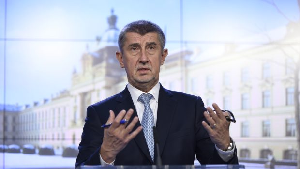 Andrej Babiš po středečním zasedání vlády ve Strakově akademii.